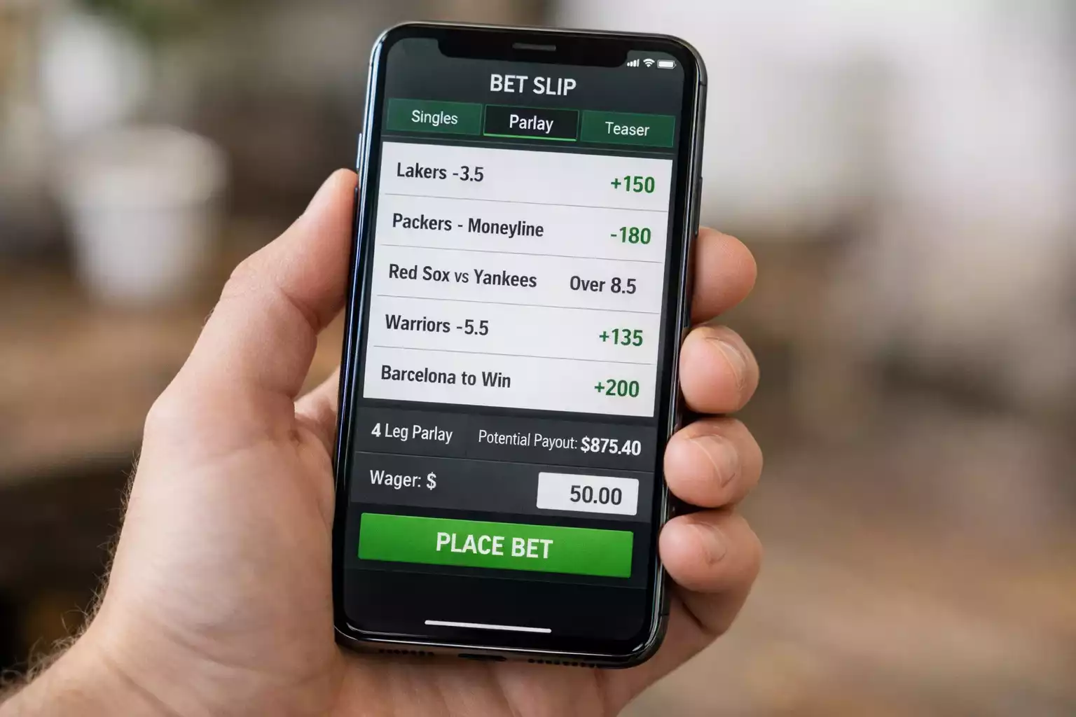 Smartphone met wedapp en meerdere selecties