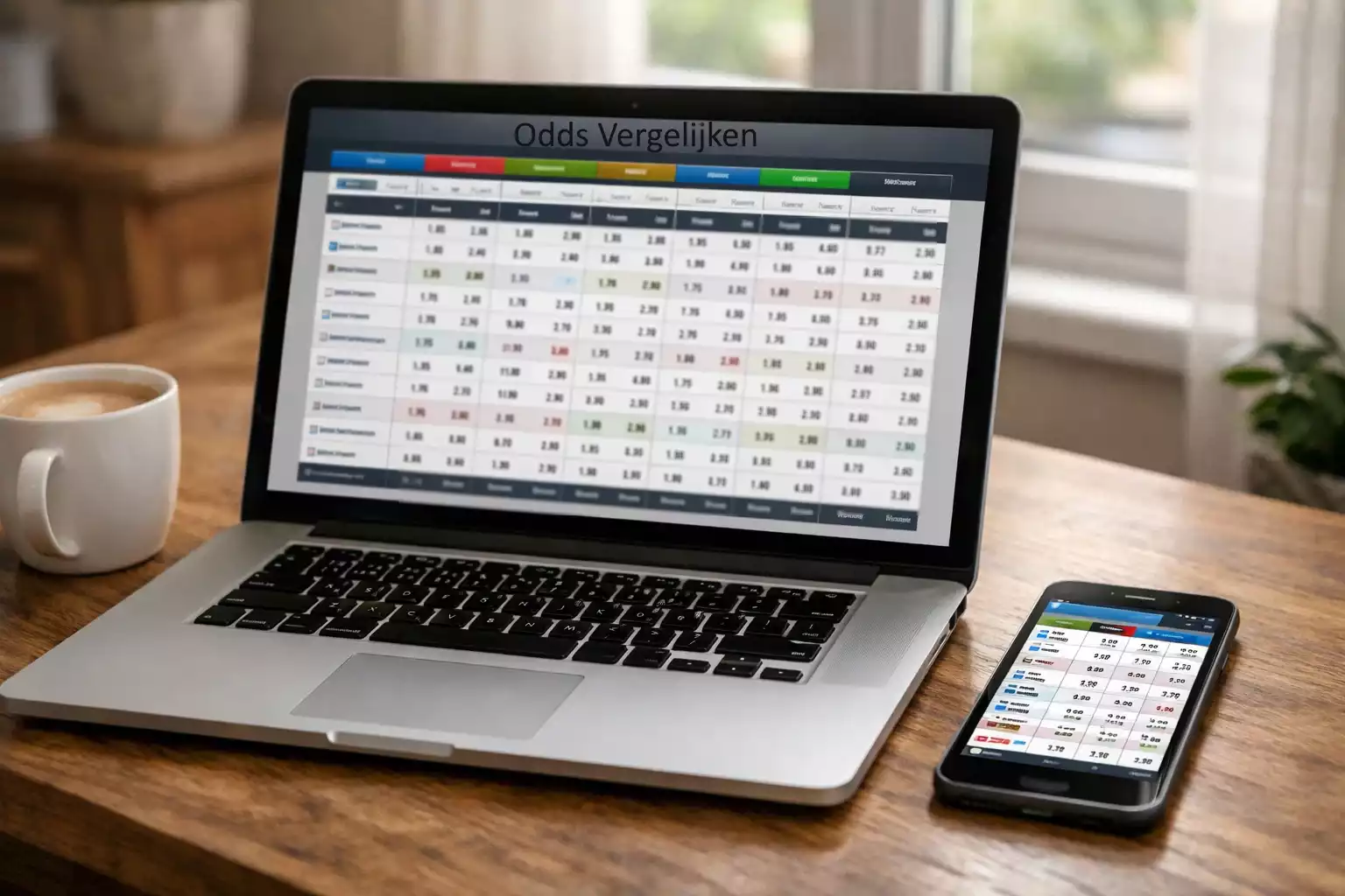 Laptop met meerdere bookmaker websites naast elkaar